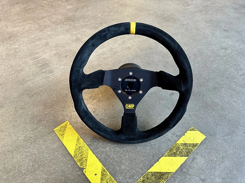 OMP Steering wheel with Krontec Quickout-release (Suedeleather) for Elise S1/S2/S3 | Exige S1/S2/S3 | 2-/3-Eleven