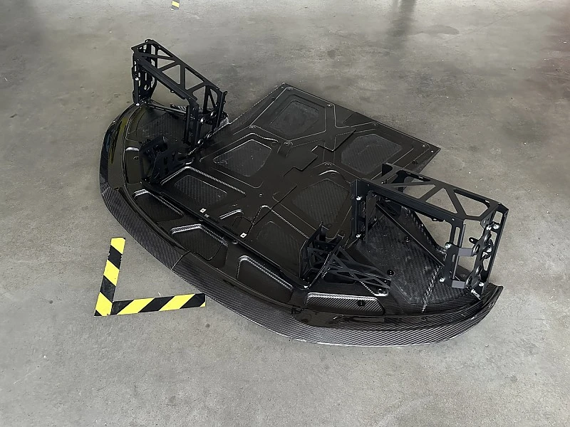 LotuLotus Emira carbon front splitter JUBU Performance s Emira carbon swan neck rear wing JUBU Performance