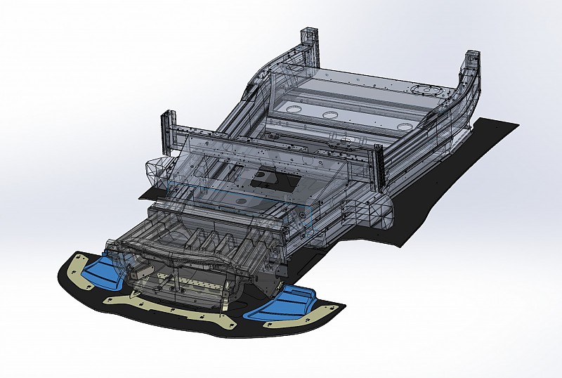 JUBU underfloor guard including splitter Exige S 350 and 380 curved version
