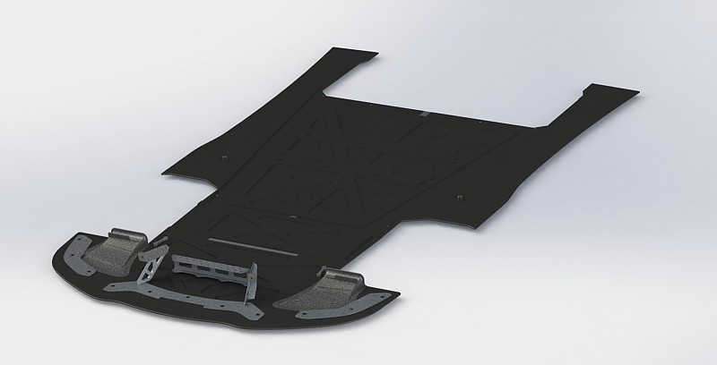 JUBU underfloor guard including splitter Exige S 350 and 380 curved version